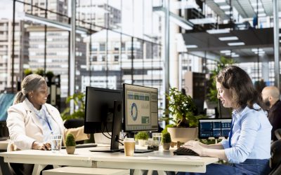 Female manager engaged in budget analysis and strategy development at the office, achieving objectives for enterprise growth. Woman managing analytics to accomplish business goals.